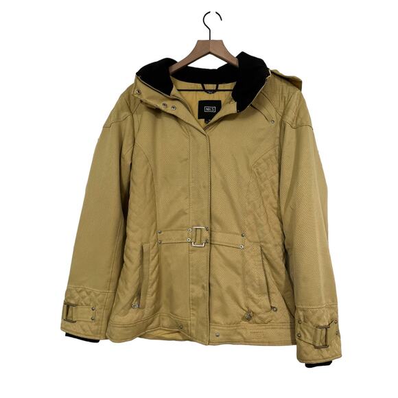 NILS Ski Womens Full Zip Hooded Insulated Coat Jacket Winter Size 12 Gold - Picture 1 of 16